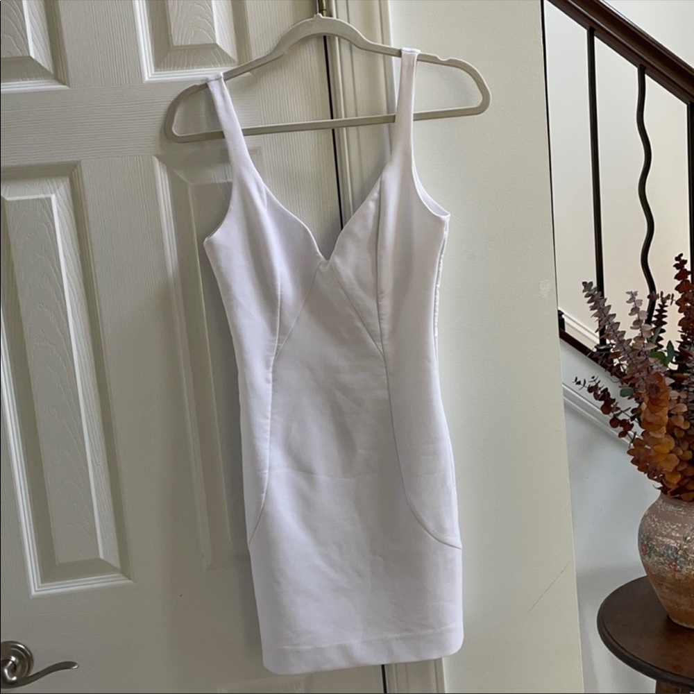 - Zara white mini dress scoop back